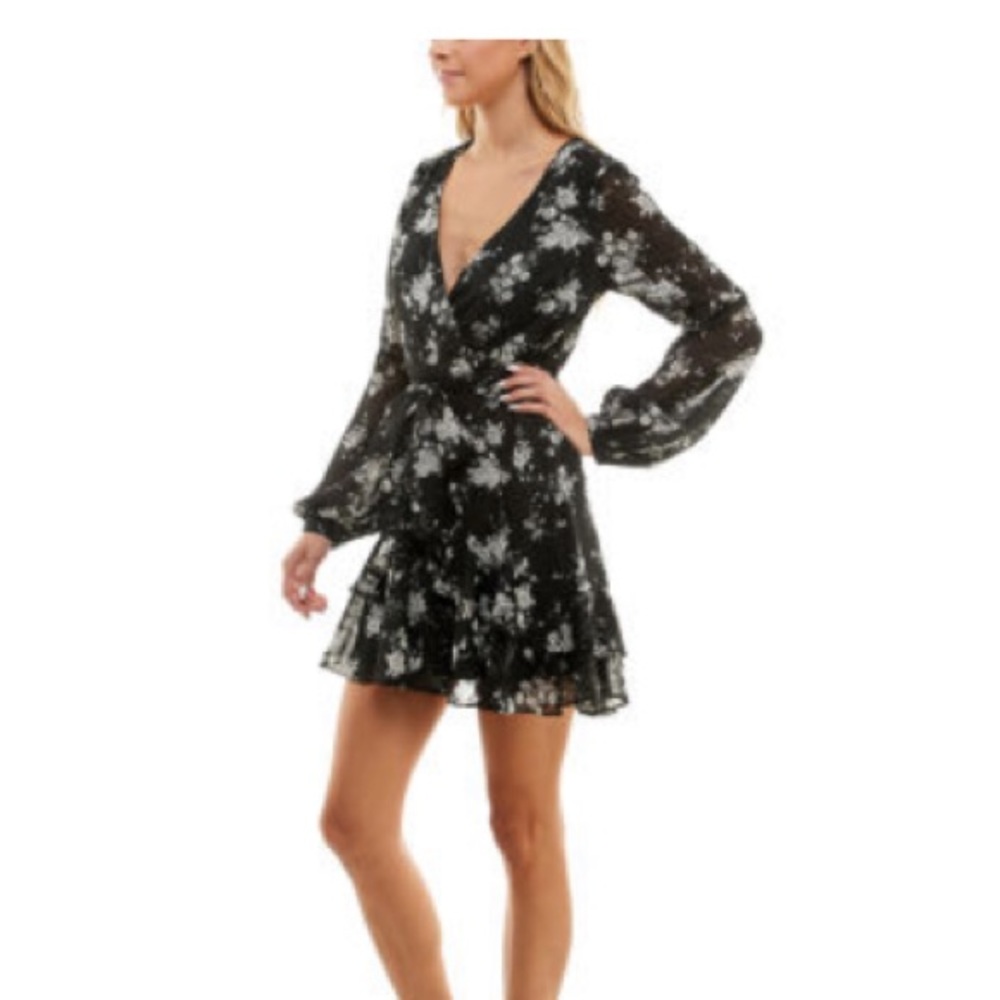 NWT  B.Smart Balloon Sleeve Floral Fit-Flare Dress